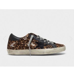 Golden Goose Pony Hair Leopard Black Star sneakers